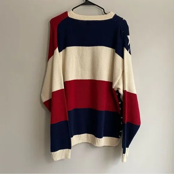 Vintage Old Glory American Flag Knitted Grandpa Sweater - Picture 6 of 6